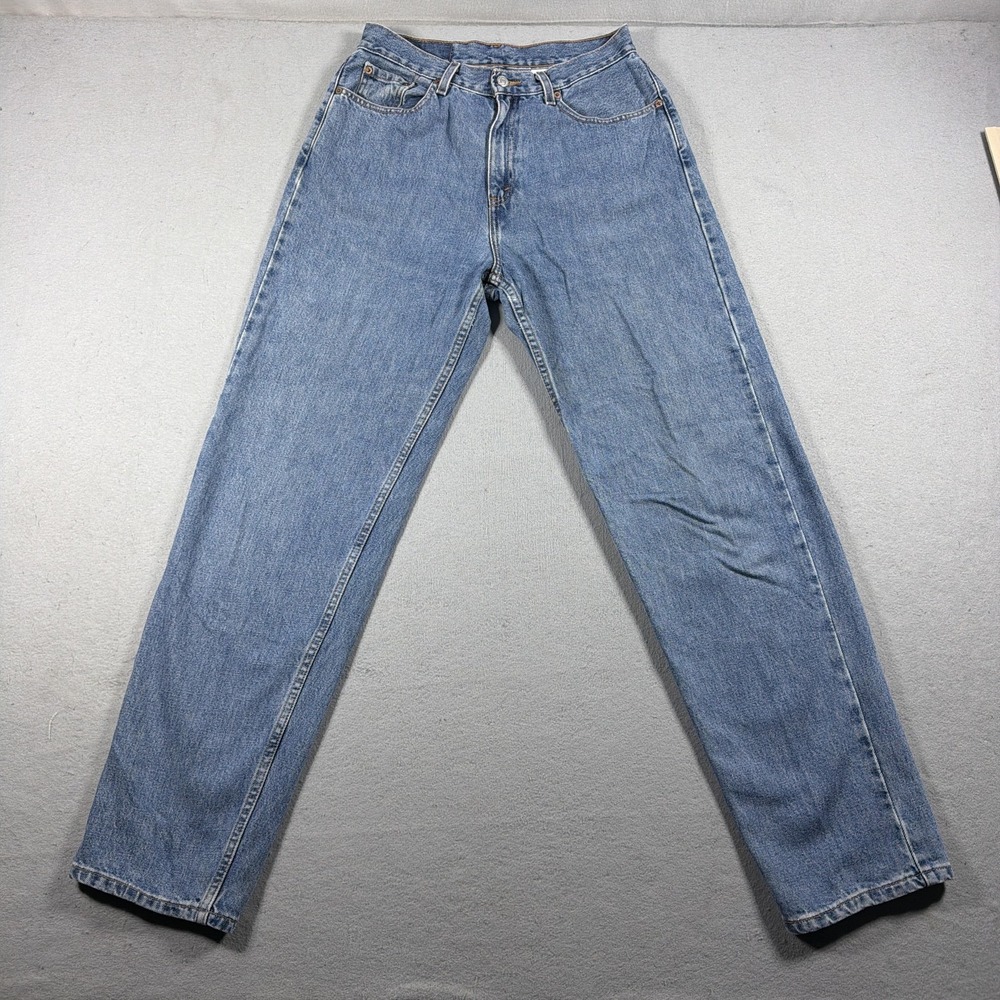 Vintage Levis 560 Jeans Women 10 Black Batwing Blue High Rise Loose Straight